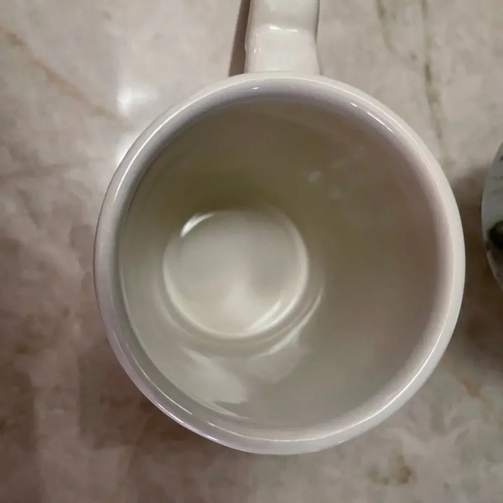 vintage Williams Sonoma white porcelain mug Heart handle valentines Love